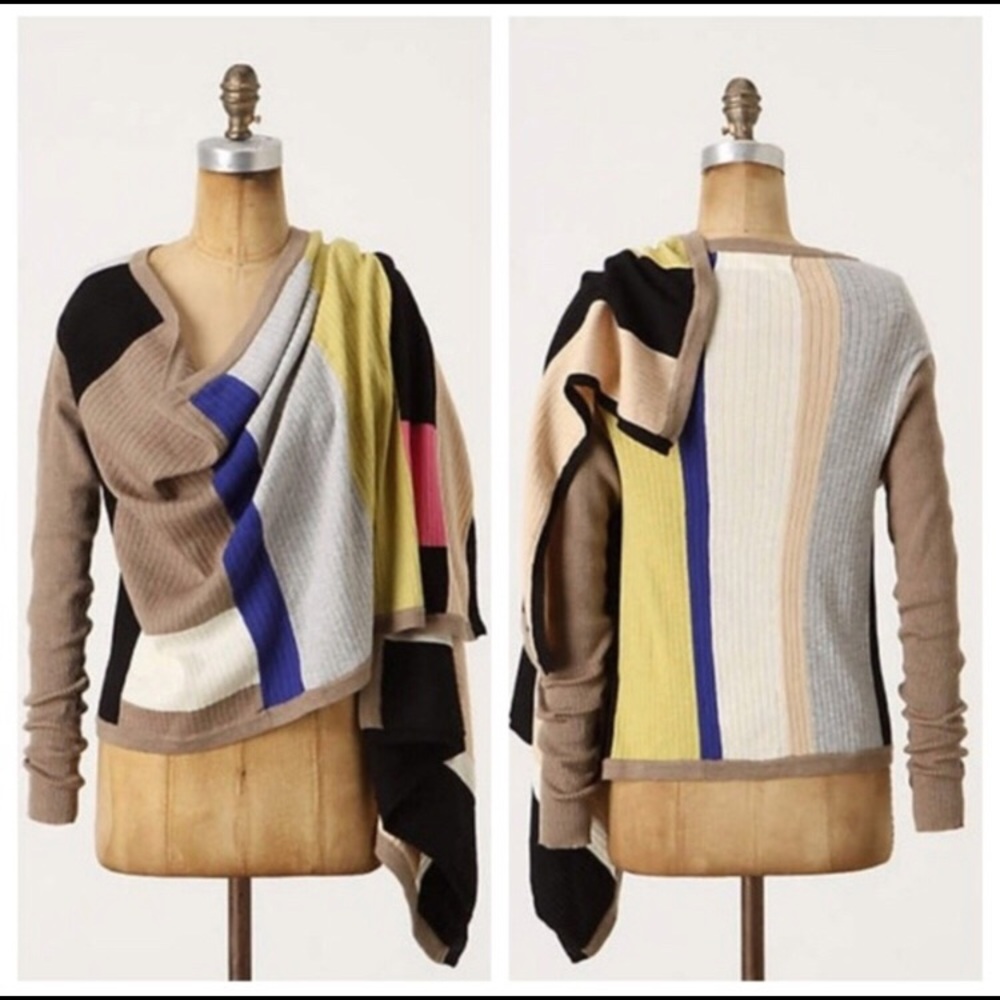 Anthropologie sparrow colorblock cardigan wrap